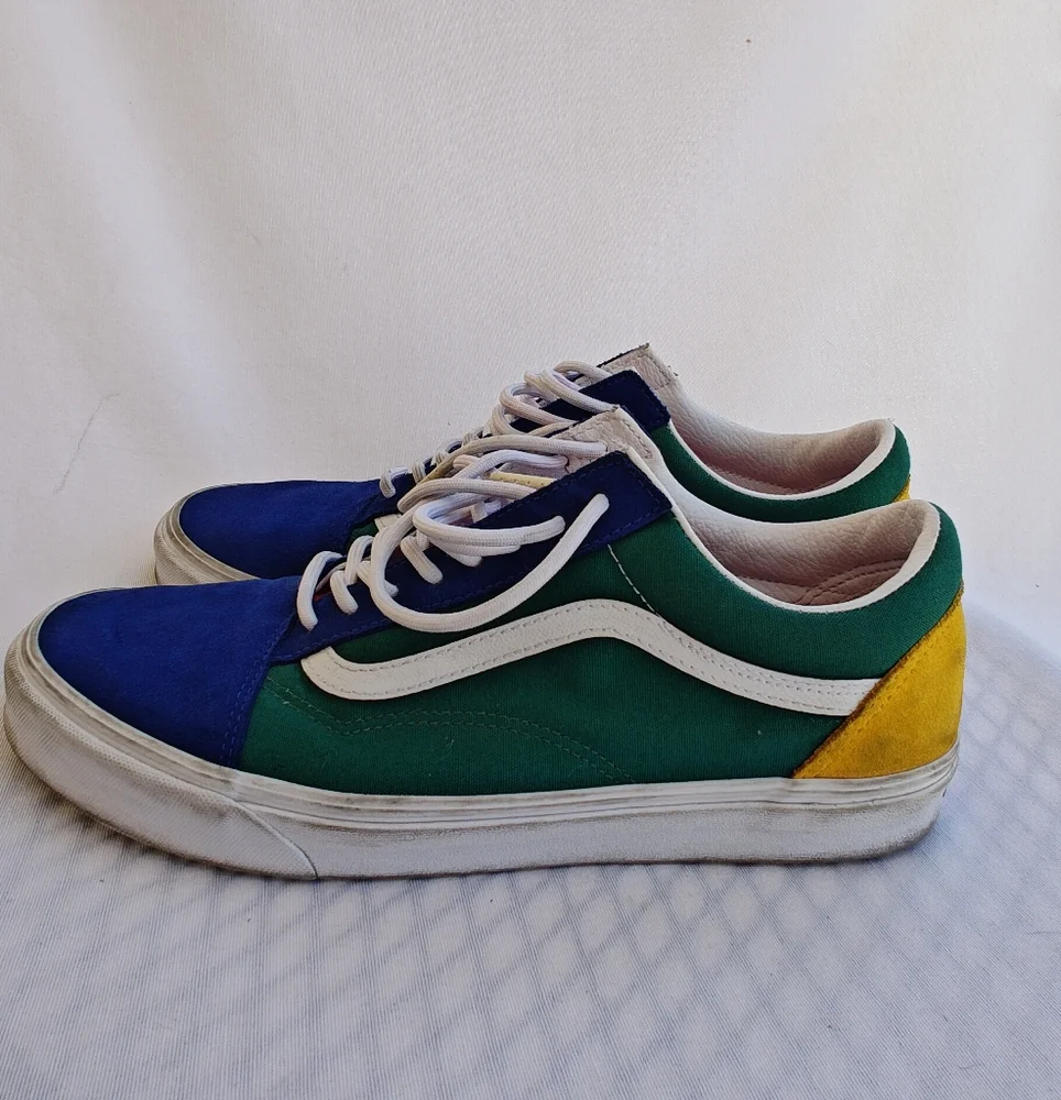 Vans Yacht Club Old Skool Colorblock Shoes Sneakers‎ 11.5 Red Green Blue Yellow